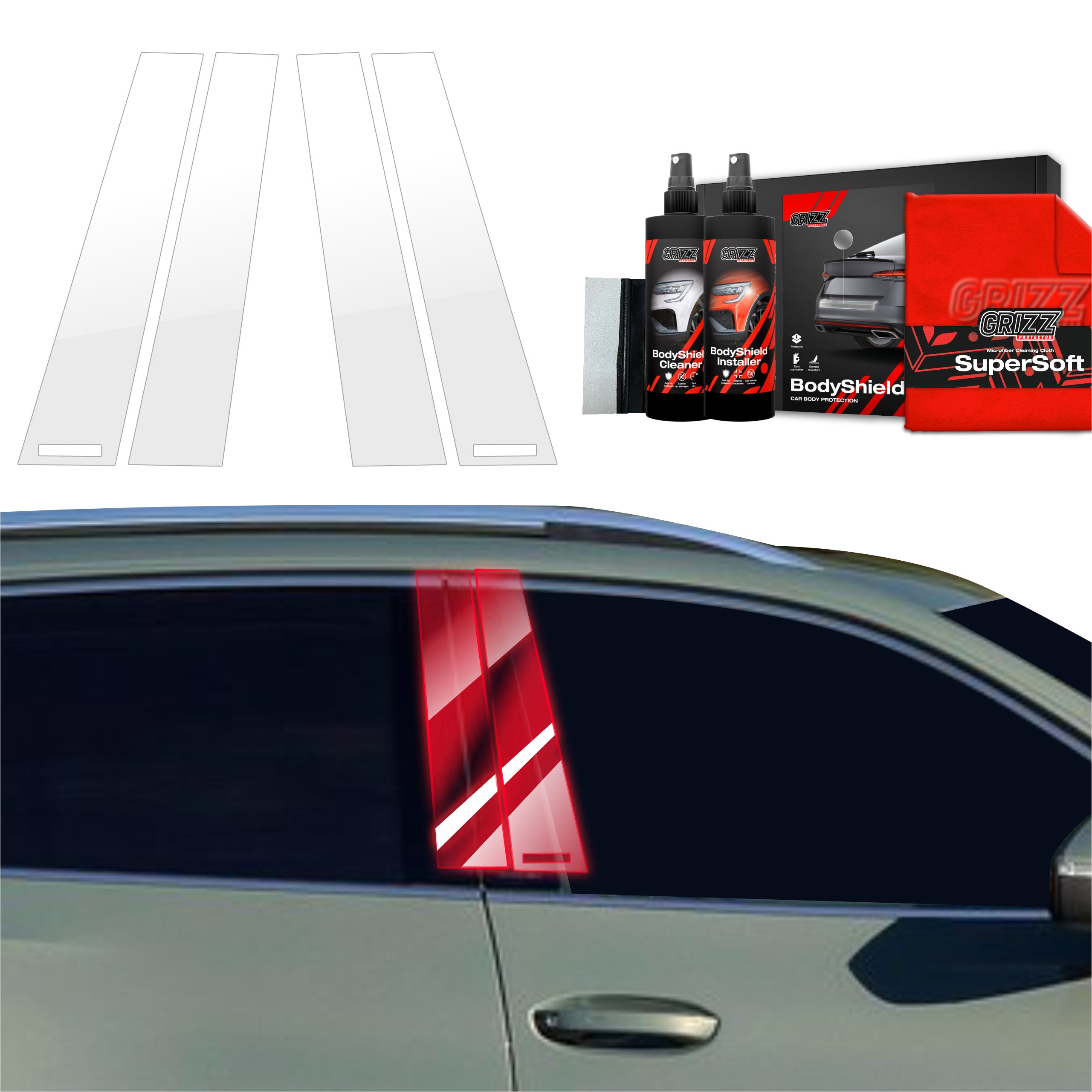 4in1 Schutzfolie Grizz Protector für B-Säule - Volkswagen VW Tiguan 3 (2024-2026)