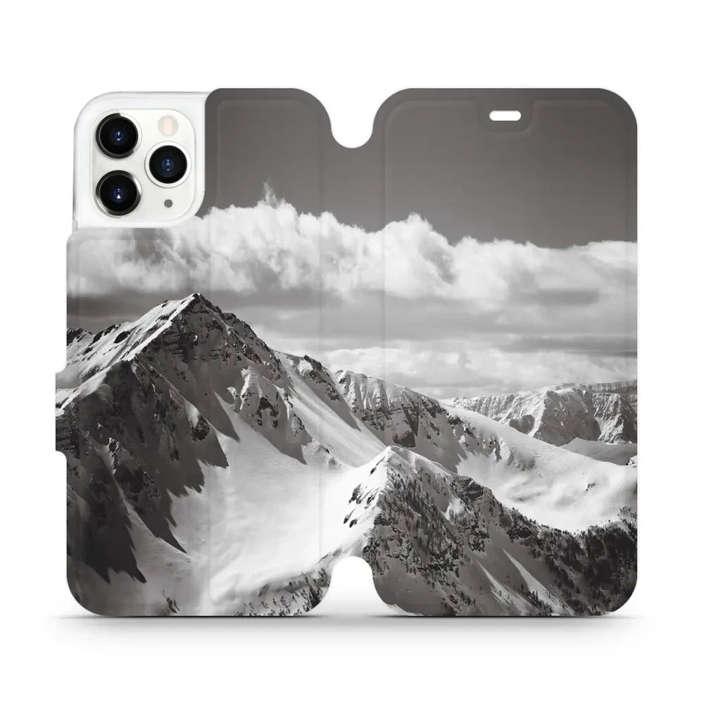 Handyhülle mit klappe für iPhone 11 Pro, Mobiwear Book, Berggipfel