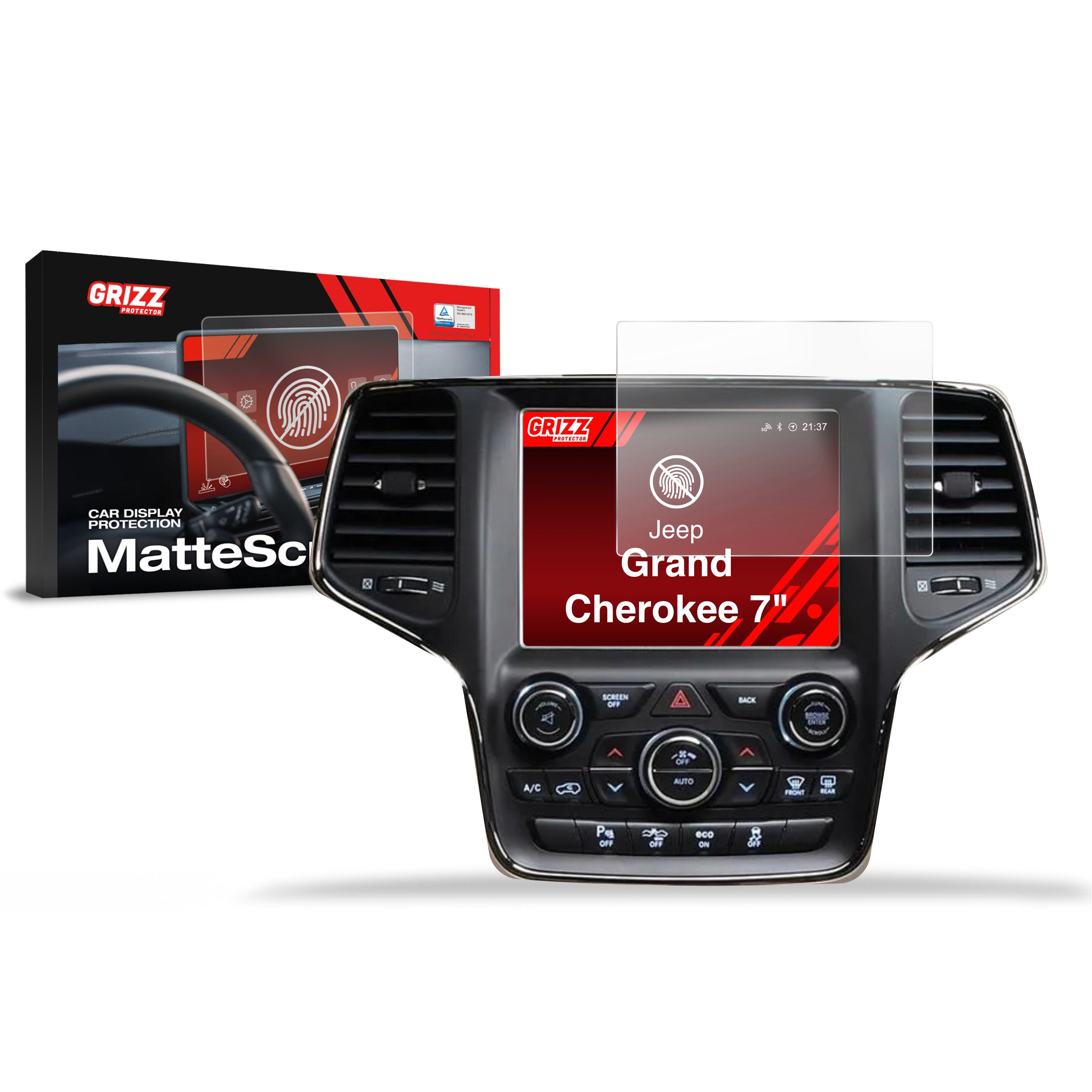 Matte Autodisplayfolie für Jeep Grand Cherokee (2013-2021), Grizz Protector
