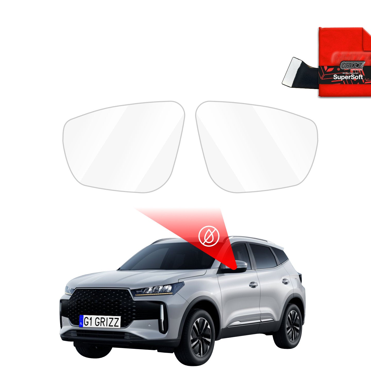 Regenschutzfolie Grizz Protector für Außenspiegel - Chery Tiggo 4 (2025-2026)