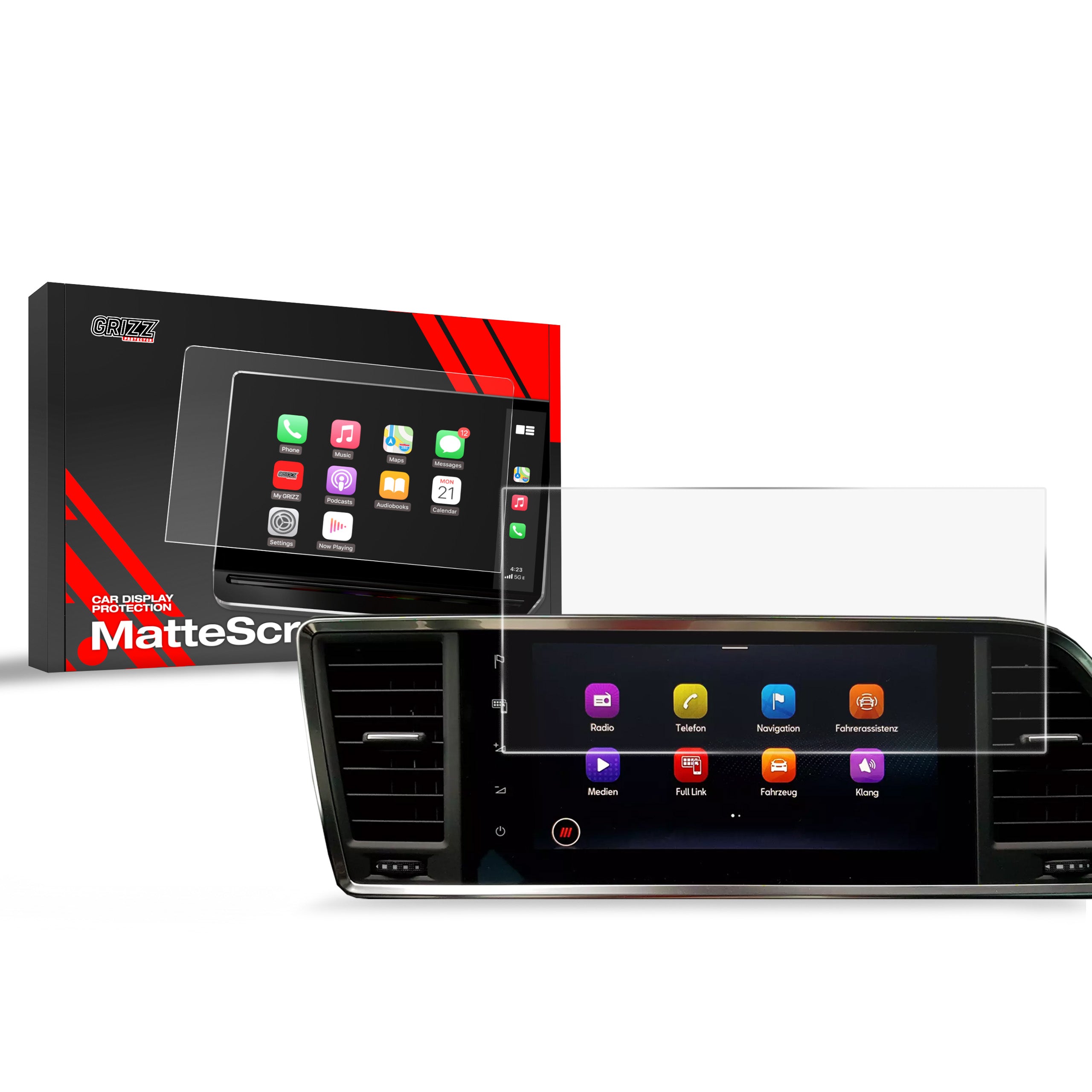 Matte Autodisplayfolie für Seat Ateca 9,2" (2020-2026), Grizz Protector