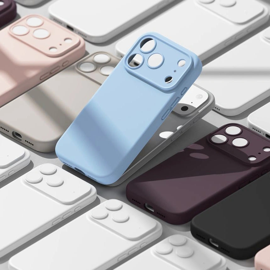 Handyhülle für iPhone 18 Pro, Ringke Silicone CC Magnetic mit MagSafe, Hellblau (9/9)