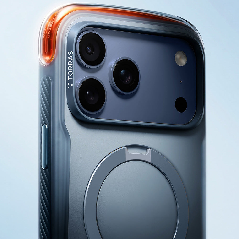 Handyhülle für iPhone 18 Pro Max / 17 Pro Max, Torras Ostand Q3 Air Pro mit MagSafe, Blau (8/9)