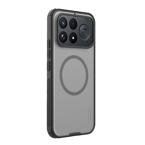 Handyhülle für Xiaomi POCO F9 Pro, Nillkin Frosted Shield Pro Magnetic mit MagSafe, Geräuchert mit schwarzem Rahmen (9/13)