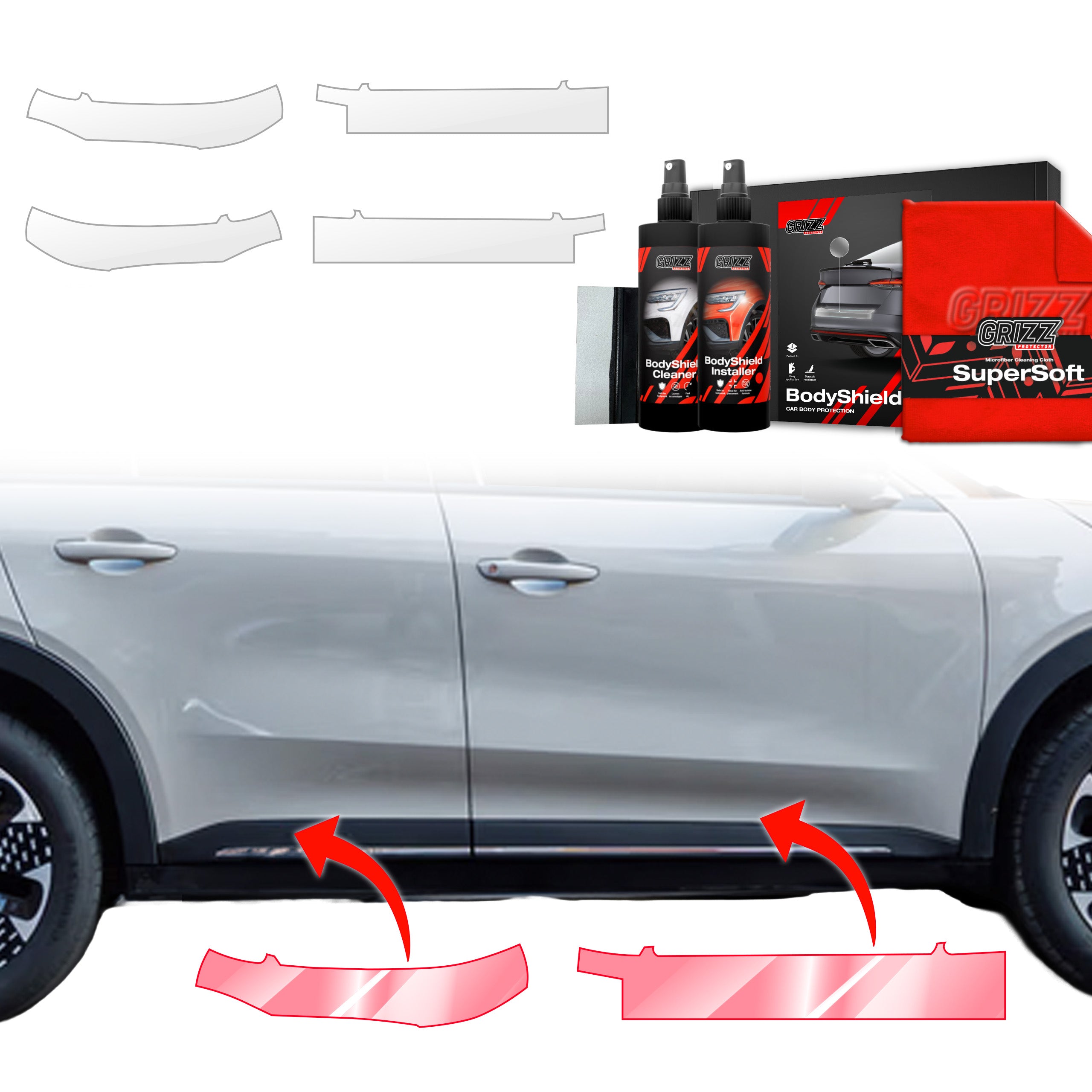 4in1 Schutzfolie Grizz Protector für Schweller - Fiat 600 (2023-2026)