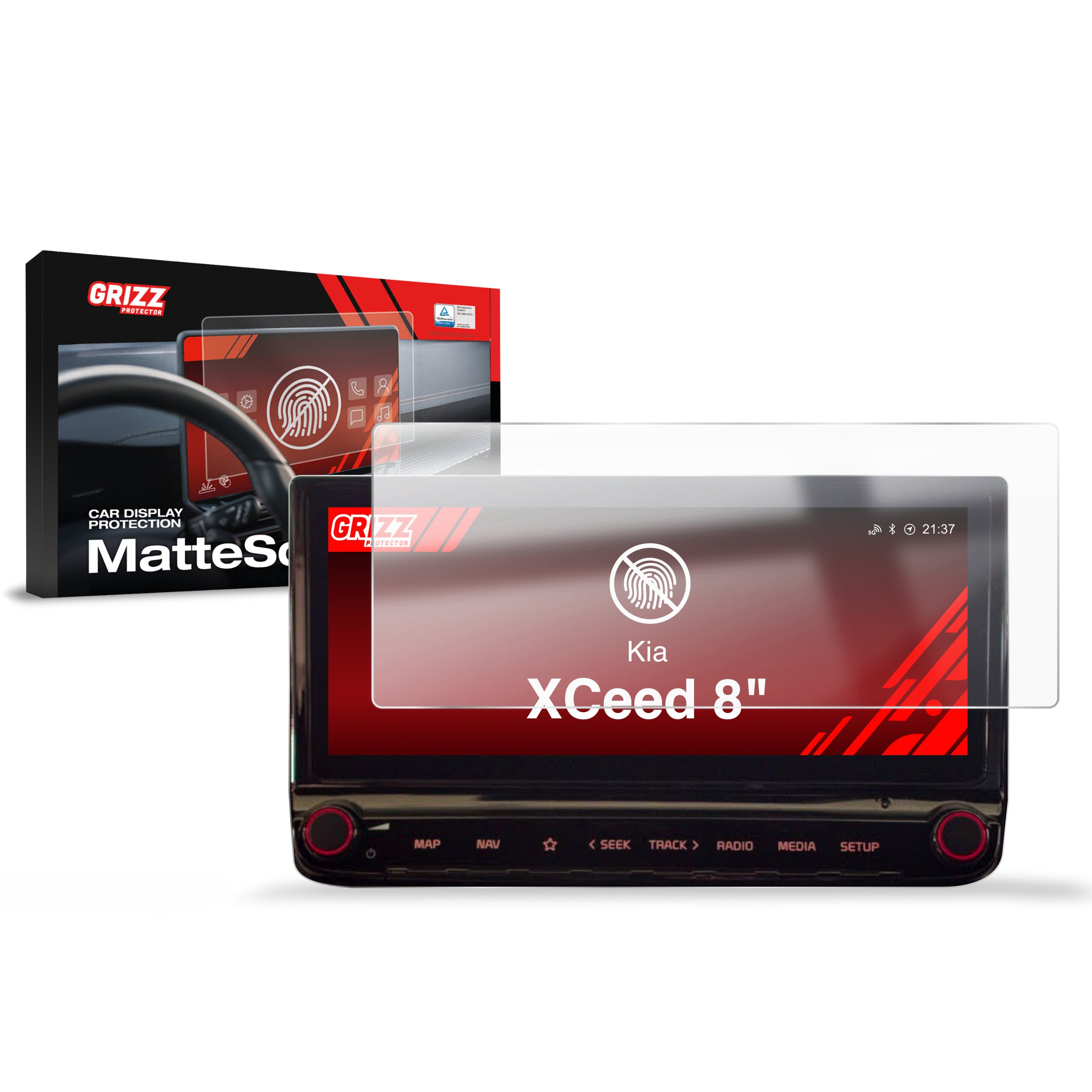 Matte Autodisplayfolie für Kia XCeed (2019-2024), Grizz Protector