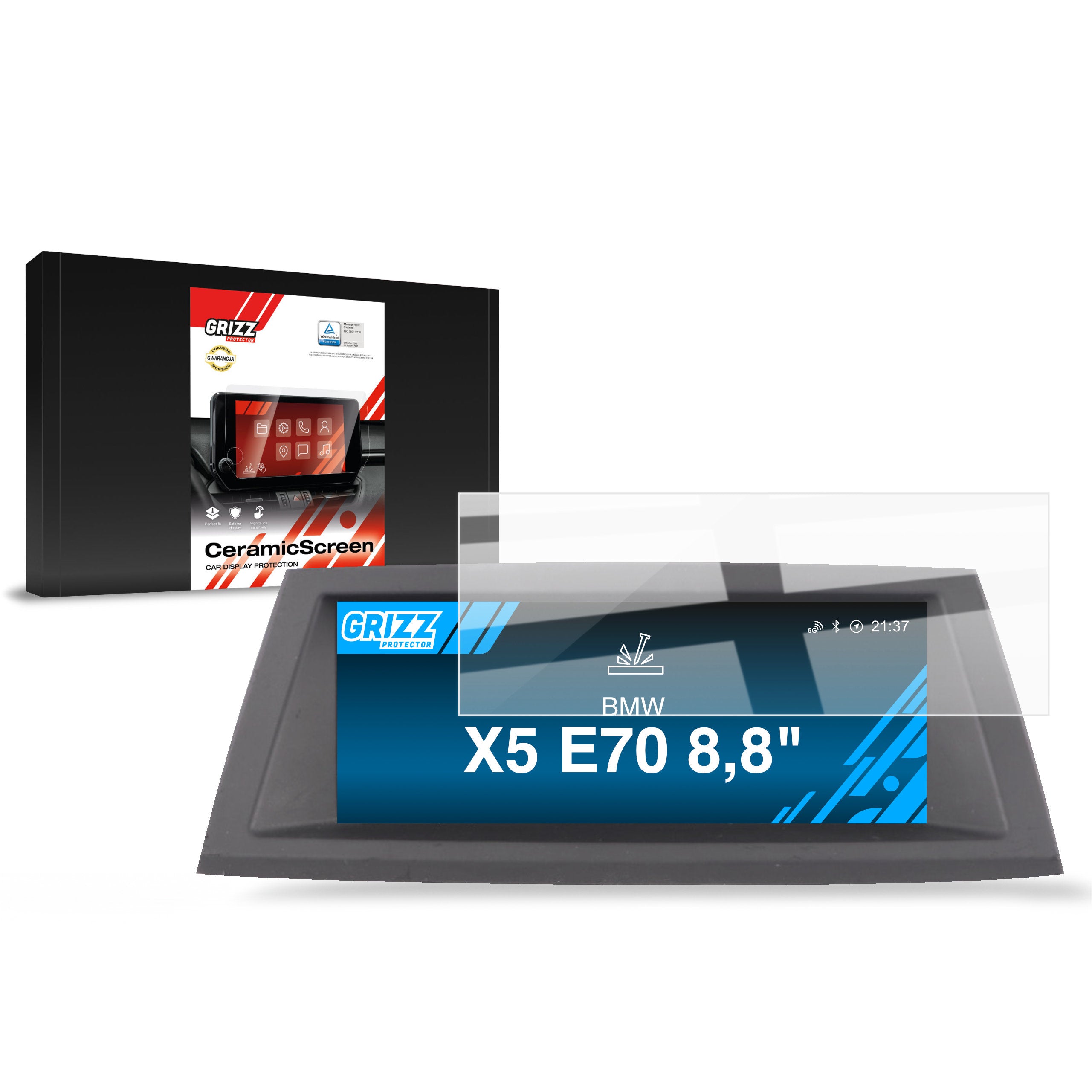Keramische Autodisplayfolie für BMW X5 E70 8,8" (2010-2017), Grizz Protector