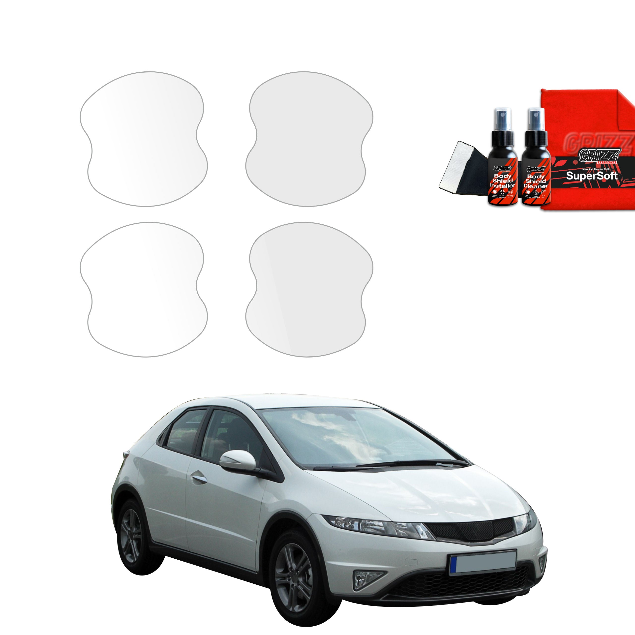 4in1 Schutzfolie Grizz Protector für Türgriffmulden - Honda Civic 8 Hatchback 5D (2009-2011)