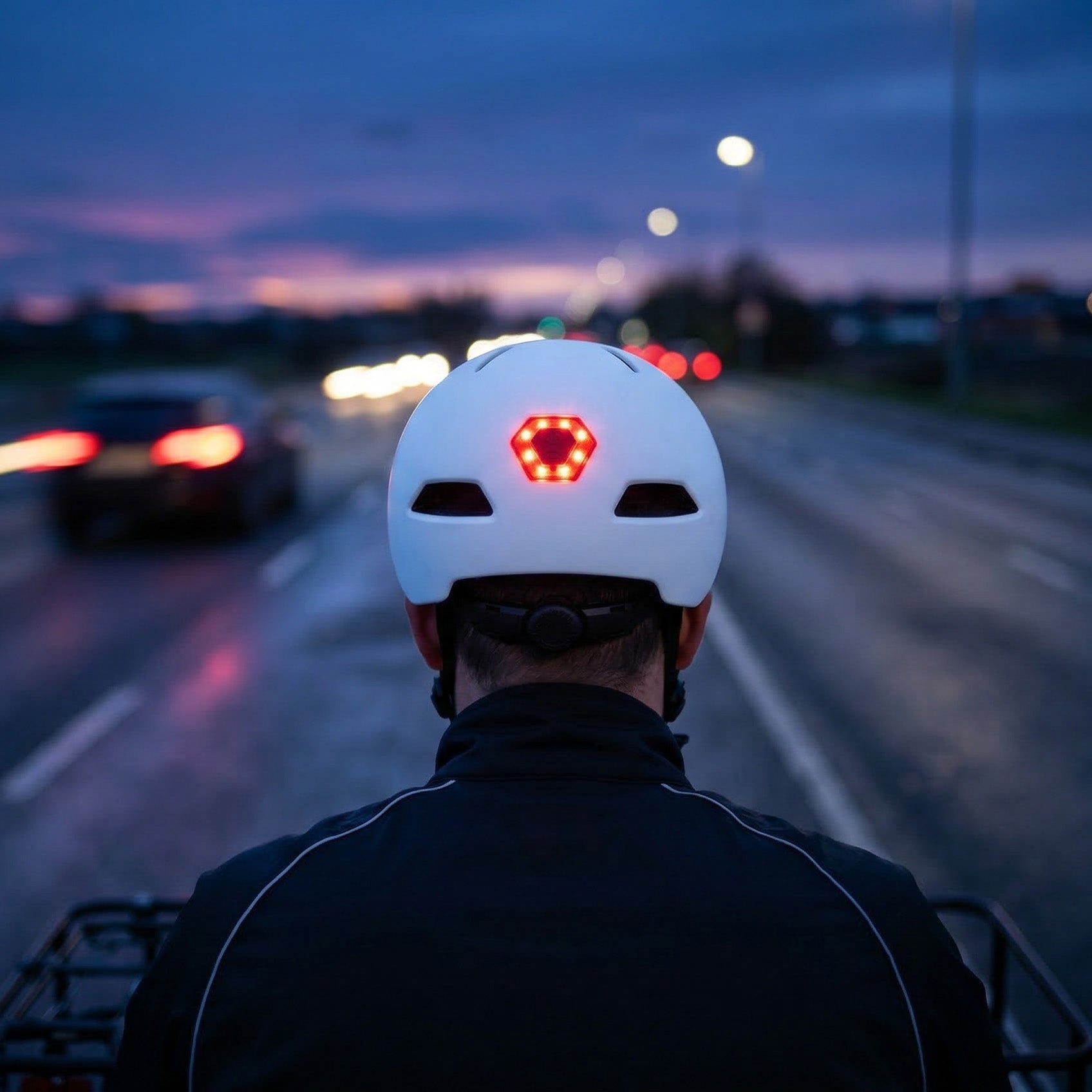 Fahrradhelm mit LED-Licht, Vayox Street VA0423WMM 55-58 cm, Weiss