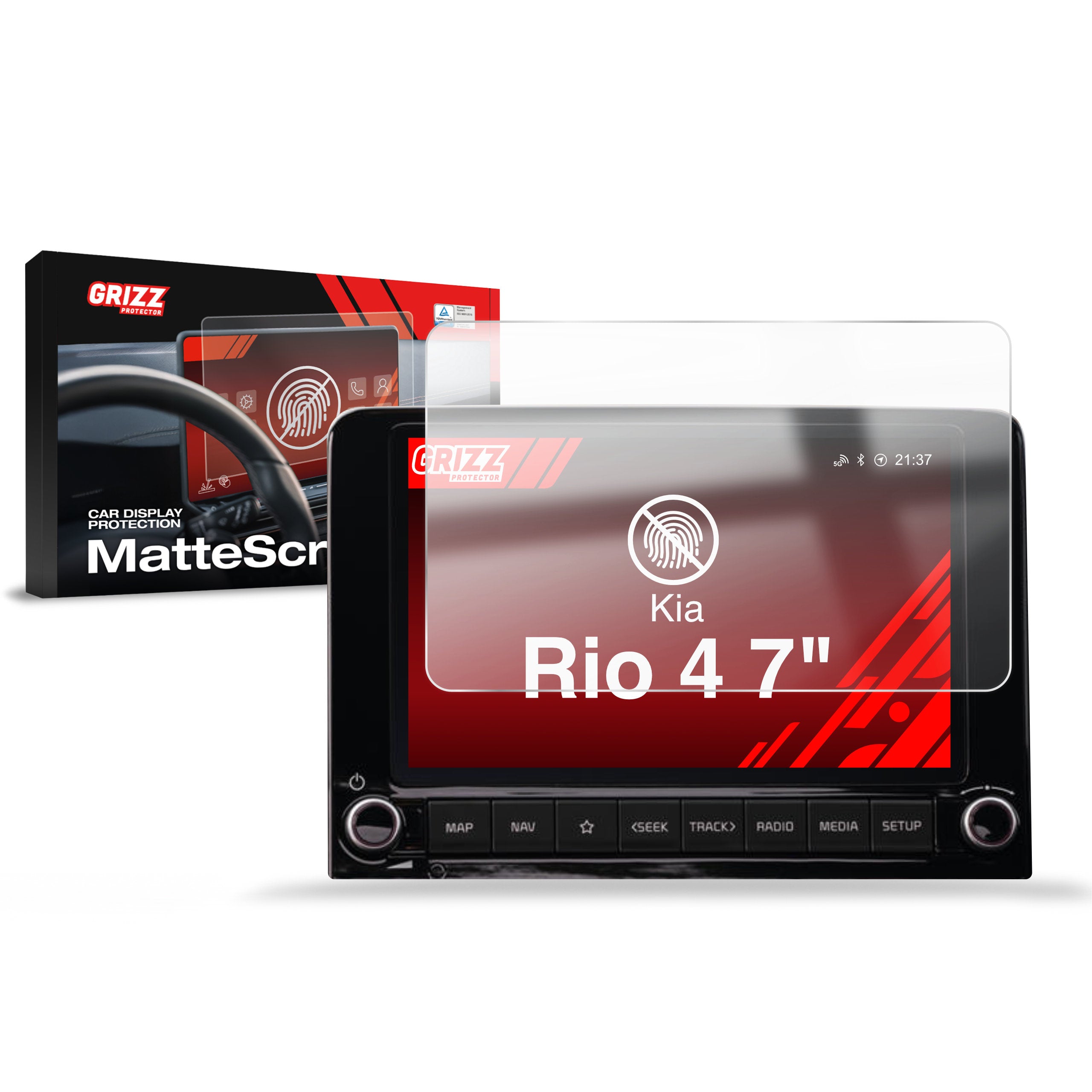 Matte Autodisplayfolie für Kia Rio 4 (2020-2023), Grizz Protector