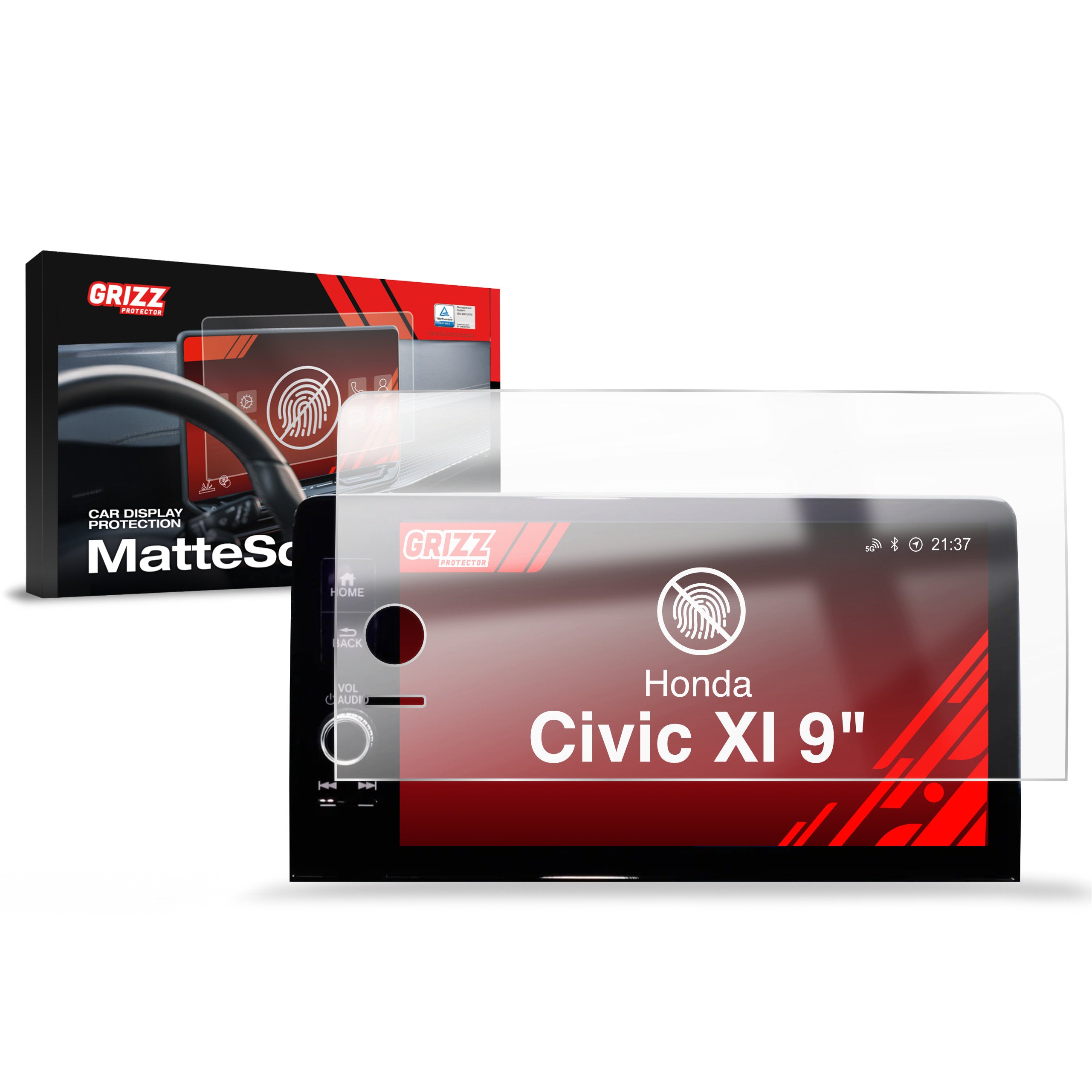 Matte Autodisplayfolie für Honda Civic XI 9" (2021-2024), Grizz Protector
