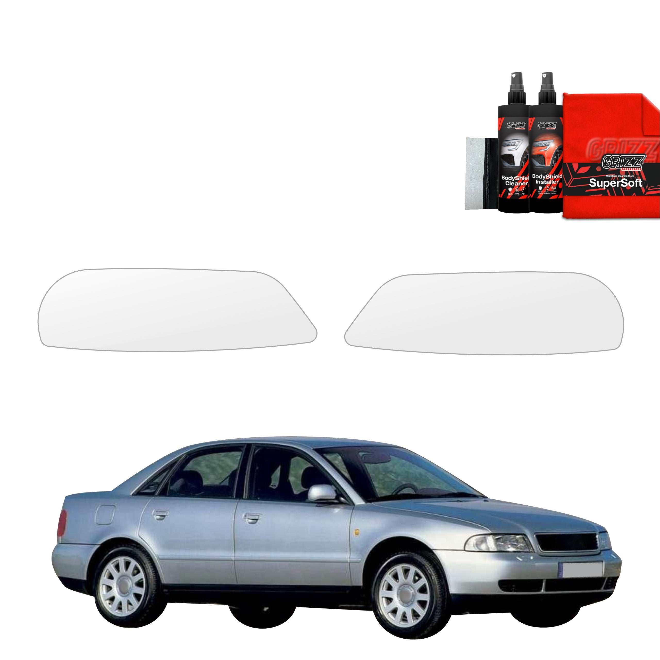2in1 Schutzfolie Grizz Protector für Scheinwerfer - Audi A4 B5 Sedan (1994-2001)