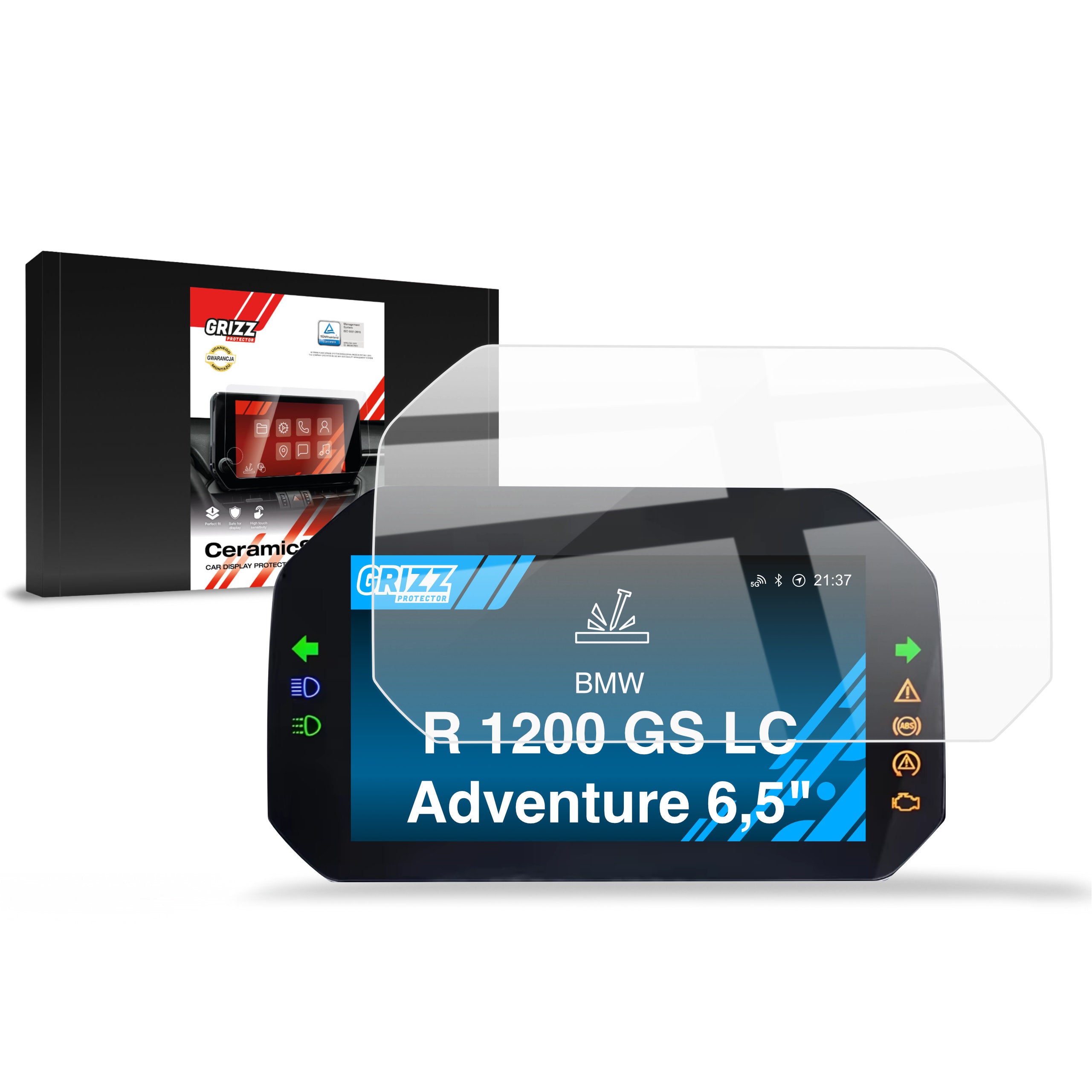 Keramische Autodisplayfolie für BMW R 1200 GS LC Adventure 6,5" TFT (2017-2018), Grizz Protector