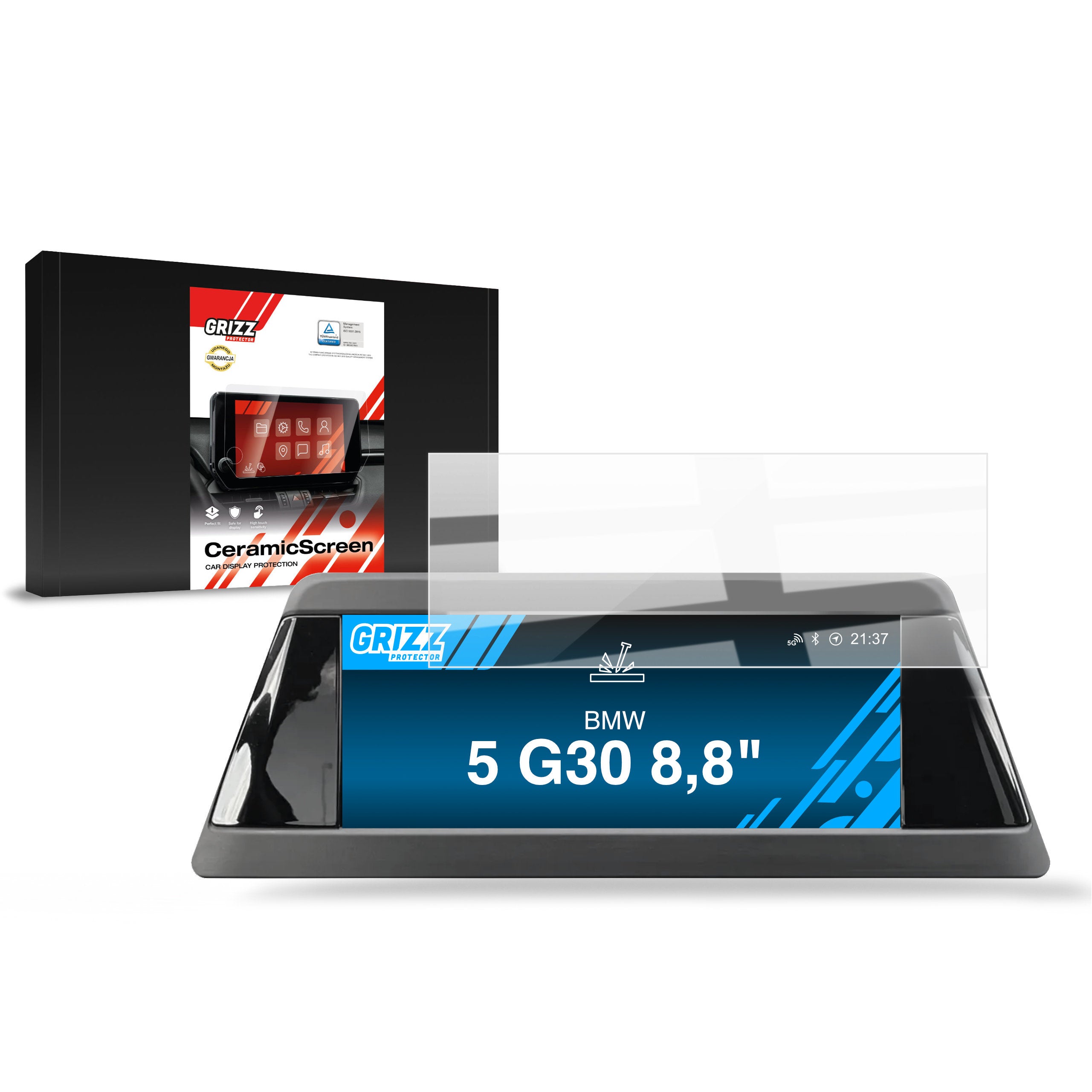 Keramische Autodisplayfolie für BMW 5 G30 8,8" (2017-2020), Grizz Protector