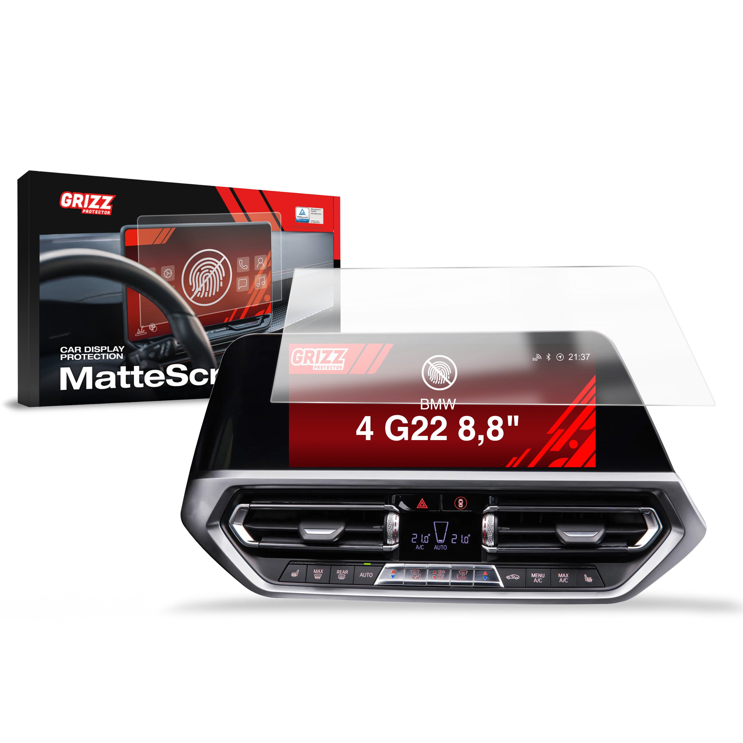 Matte Autodisplayfolie für BMW 4 G22 8,8" (2020-2022), Grizz Protector