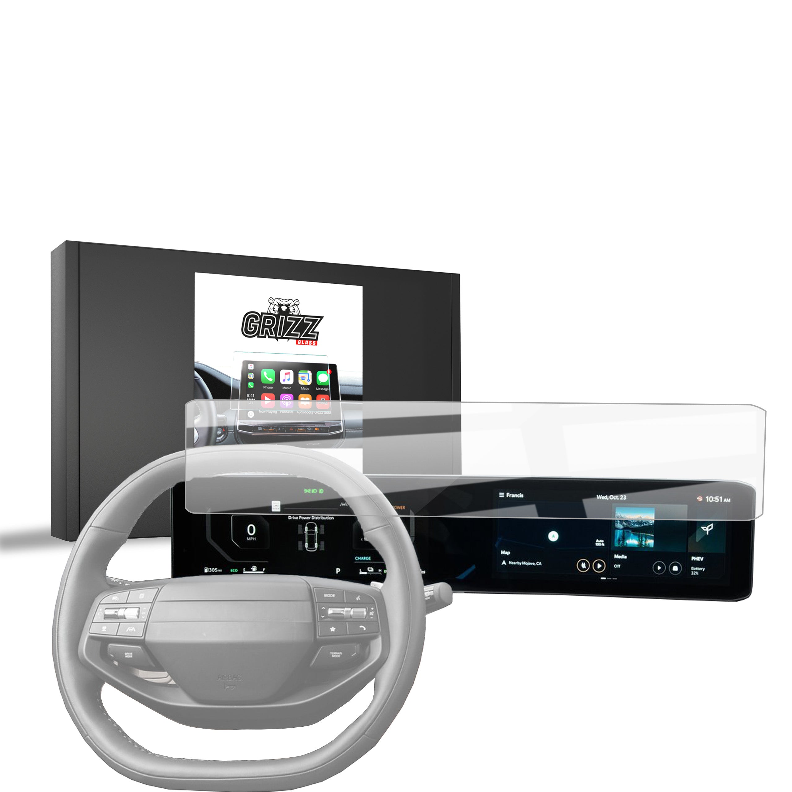 Keramische Autodisplayfolie für Kia Sportage 5 Business Line Facelift 24" (2025-2026), Grizz Protector