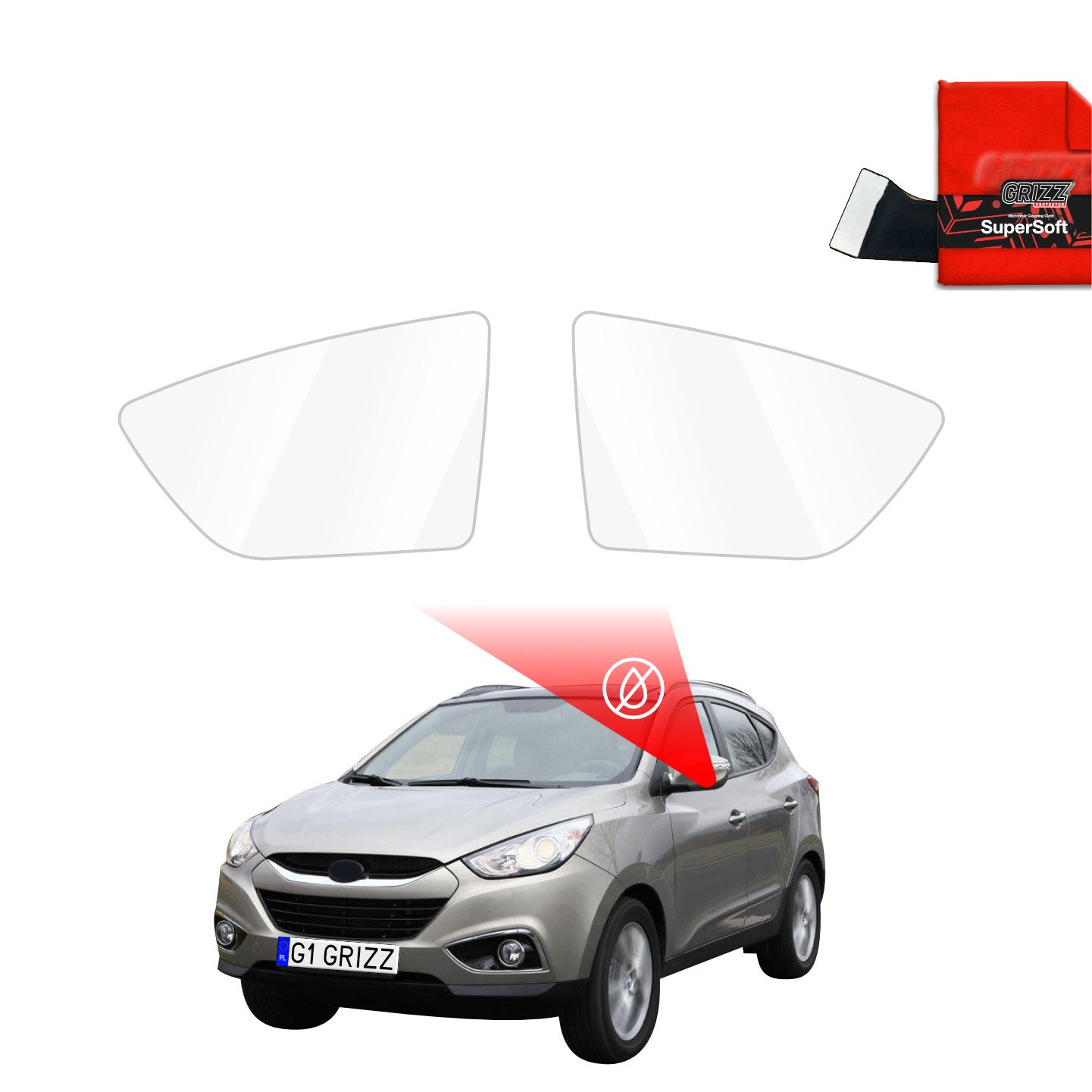 Regenschutzfolie Grizz Protector für Außenspiegel - Hyundai ix35 (2009-2013)