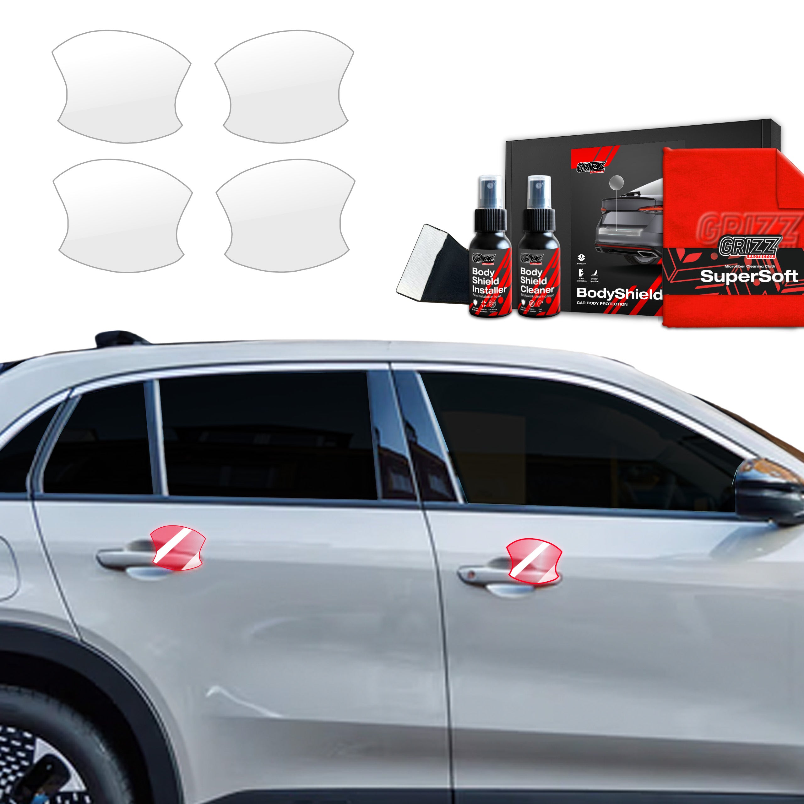 4in1 Schutzfolie Grizz Protector für Türgriffmulden - Fiat 600 (2023-2026)