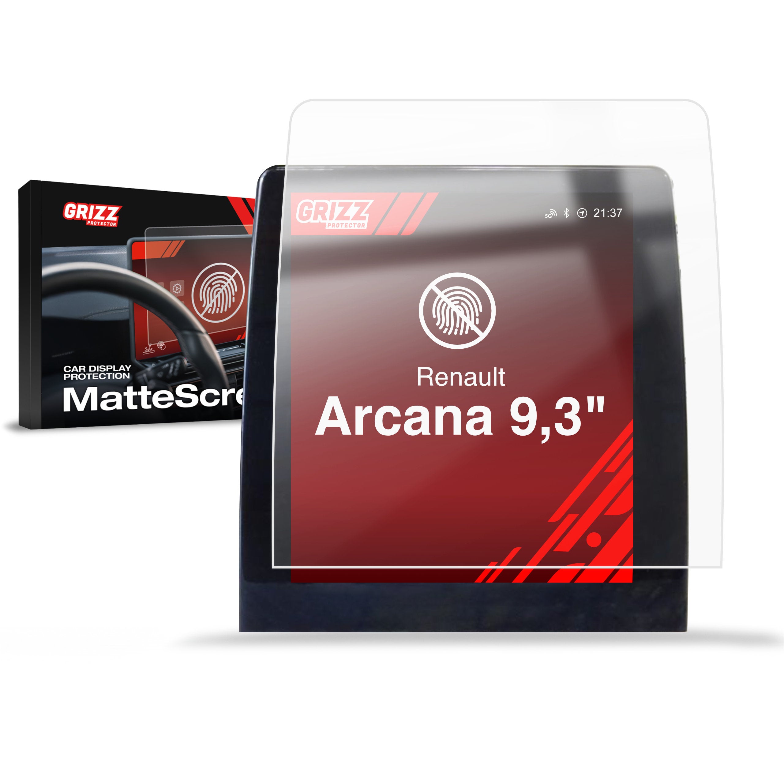 Matte Autodisplayfolie für Renault Arkana 9,3” (2022-2026), Grizz Protector