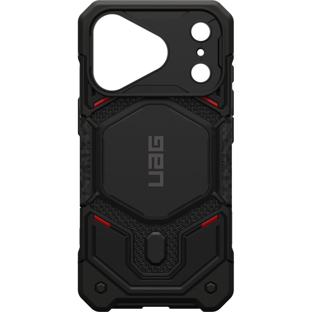 Gepanzerte Handyhülle für iPhone 18 Pro / 17 Pro, UAG Monarch Pro Kevlar Mag mit MagSafe, Schwarz mit Kevlar