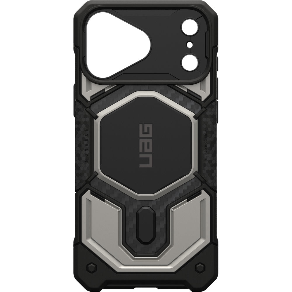 Handyhülle für iPhone 18 Pro Max / 17 Pro Max, UAG Monarch Pro mit MagSafe, Titan/Schwarz mit Kohlefaser