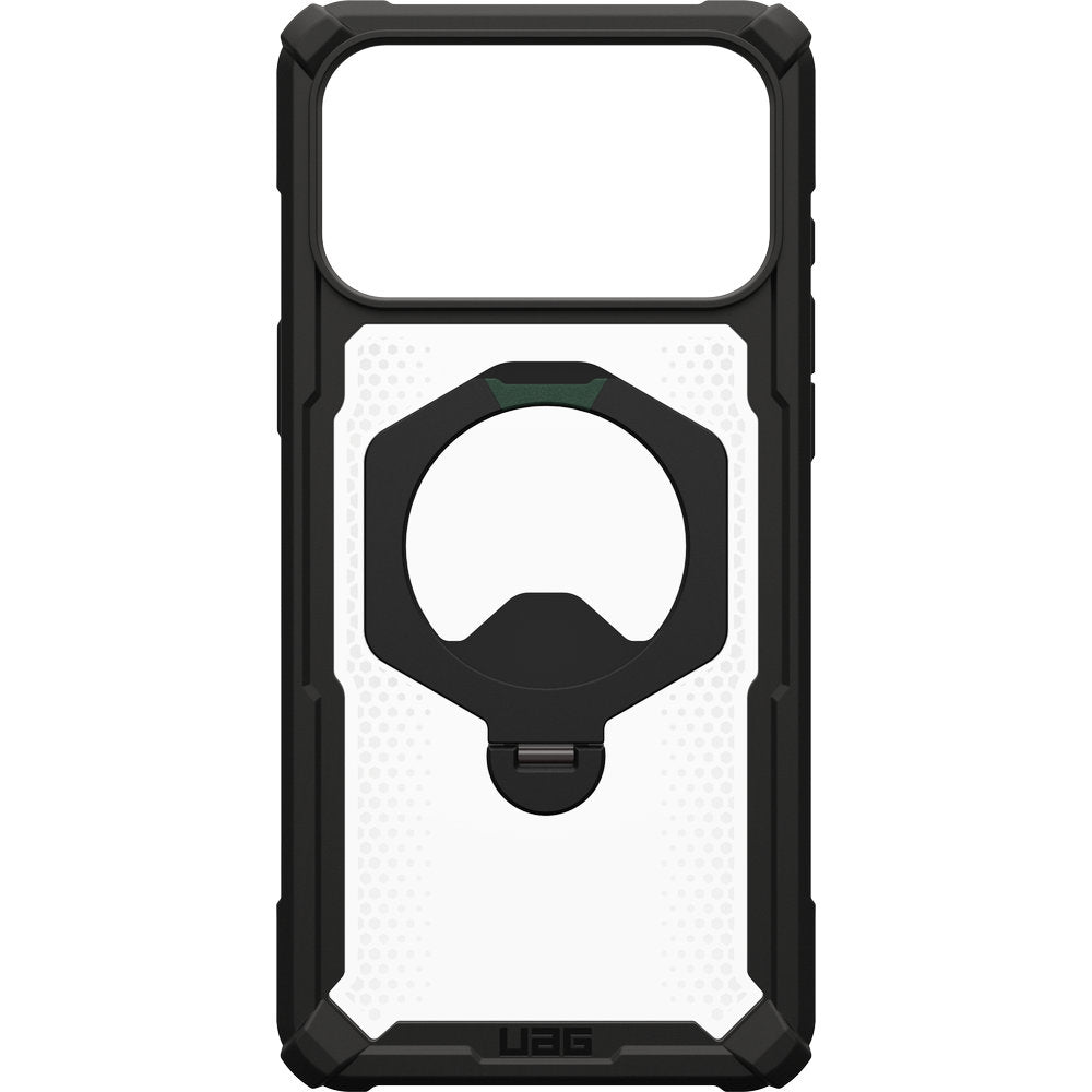Handyhülle mit Ring für iPhone 18 Pro Max / 17 Pro Max, UAG Plasma XTE 360 mit MagSafe, Transparent und Schwarz mit grünen Element