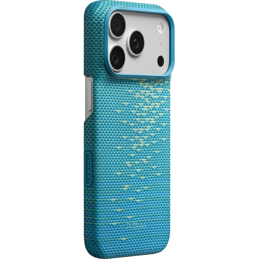 Aramid Handyhülle für iPhone 18 Pro Max / 17 Pro Max, PITAKA Ultra-Slim Case mit MagSafe, Blau und Grün mit Kevlar (4/12)