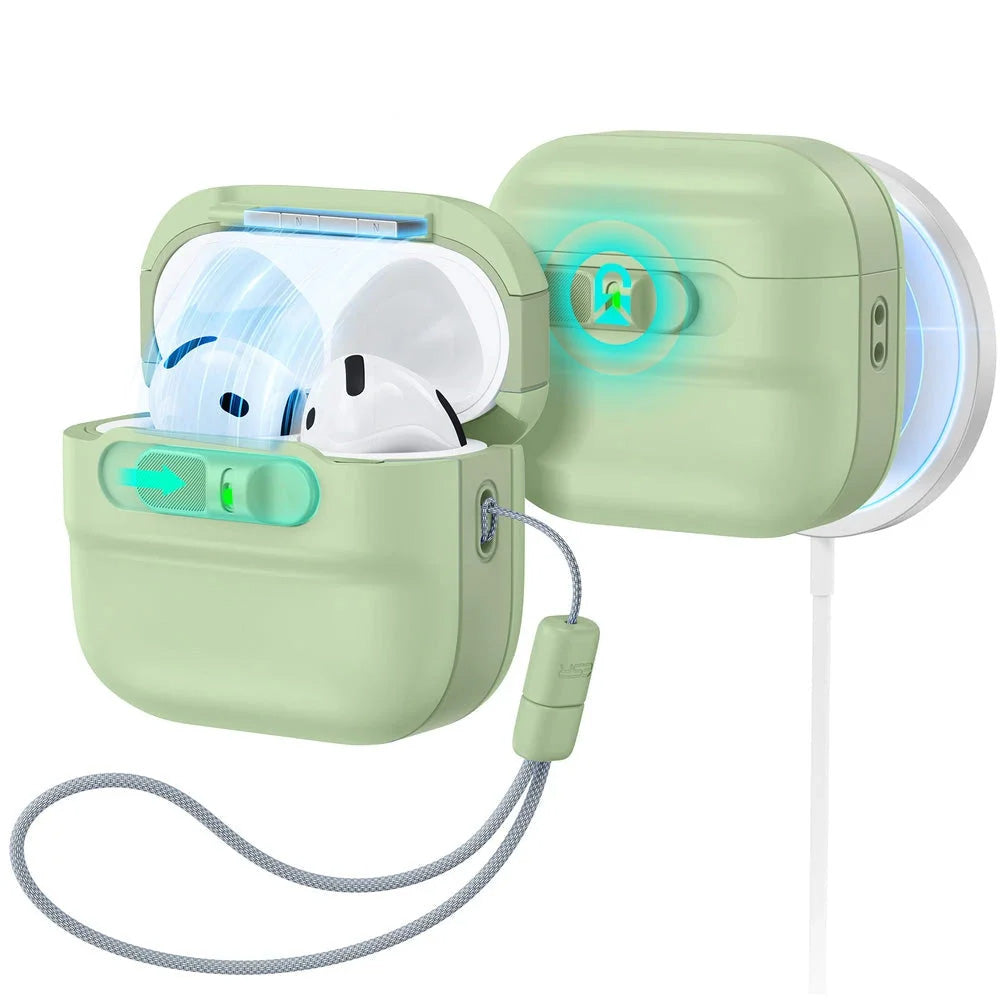 Schutzhülle für Apple AirPods 4, Apple AirPods 5, ESR FlickLock Magnetic Case mit MagSafe, Grün (1/10)