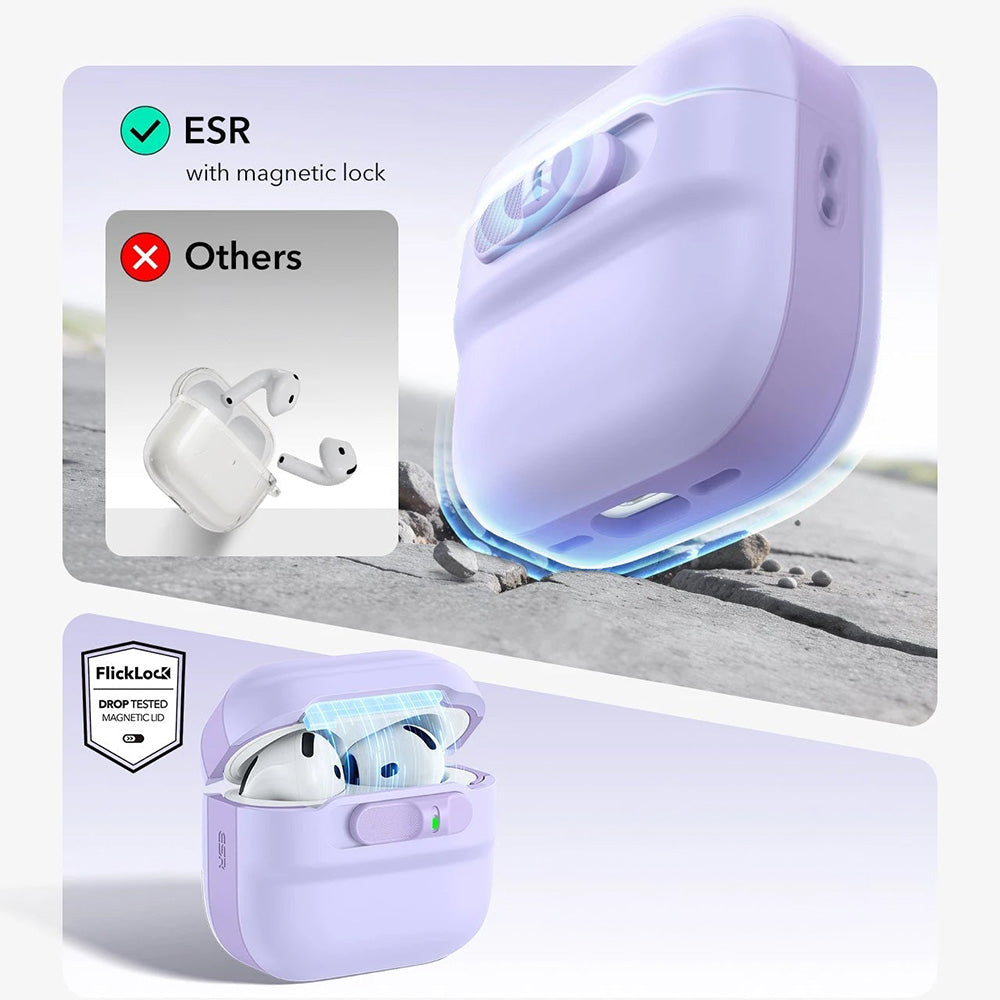 Schutzhülle für Apple AirPods 4, Apple AirPods 5, ESR FlickLock Magnetic Case mit MagSafe, Lavender (4/10)
