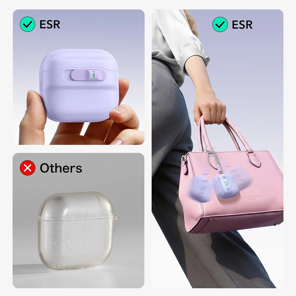Schutzhülle für Apple AirPods 4, Apple AirPods 5, ESR FlickLock Magnetic Case mit MagSafe, Lavender (7/10)