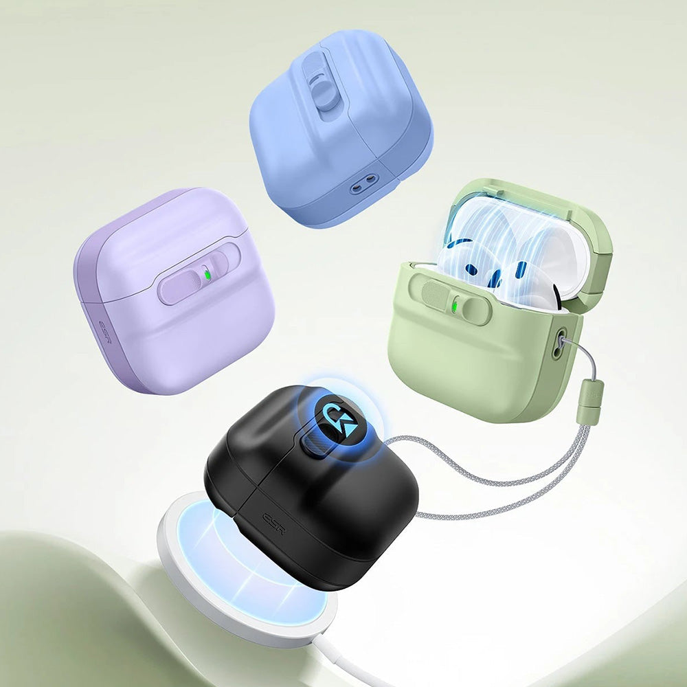 Schutzhülle für Apple AirPods 4, Apple AirPods 5, ESR FlickLock Magnetic Case mit MagSafe, Grün (9/10)