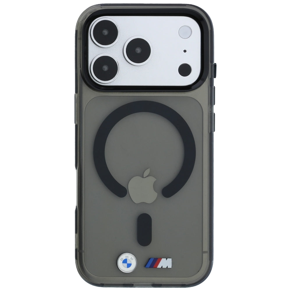 Handyhülle für iPhone 18 Pro / 17 Pro, BMW M IML Frosted Metal Logo Trims MagSafe, Schwarz-Transparent (3/8)