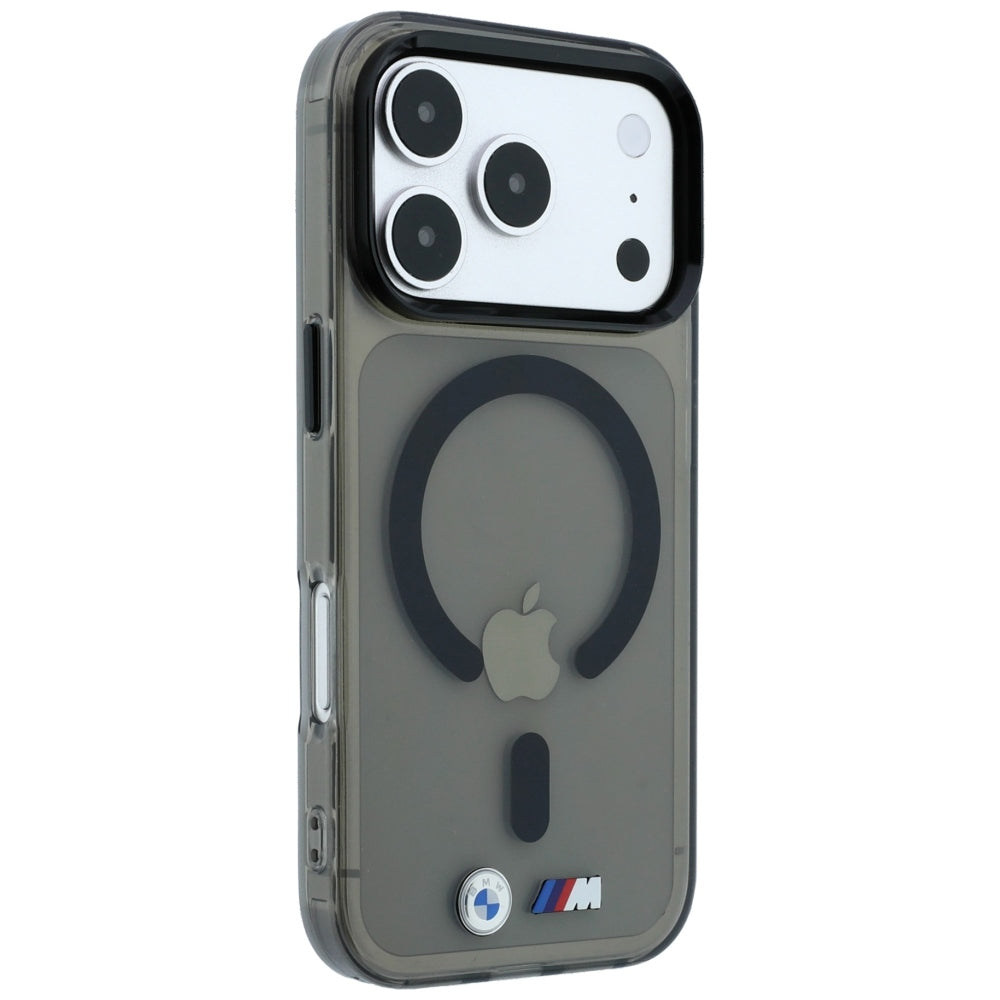 Handyhülle für iPhone 18 Pro / 17 Pro, BMW M IML Frosted Metal Logo Trims MagSafe, Schwarz-Transparent (5/8)