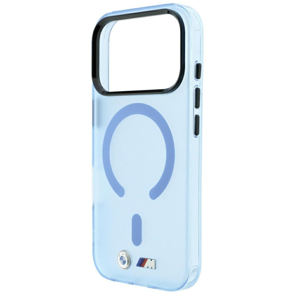 Handyhülle für iPhone 18 Pro / 17 Pro, BMW M IML Frosted Metal Logo Trims MagSafe, Blau-Transparent (2/8)