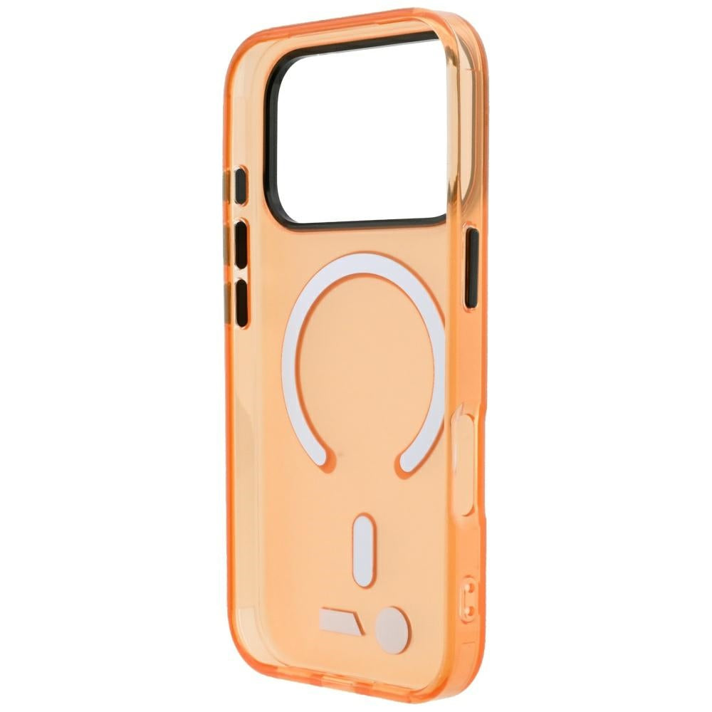 Handyhülle für iPhone 18 Pro / 17 Pro, BMW M IML Frosted Metal Logo Trims MagSafe, Orange-Transparent (4/8)