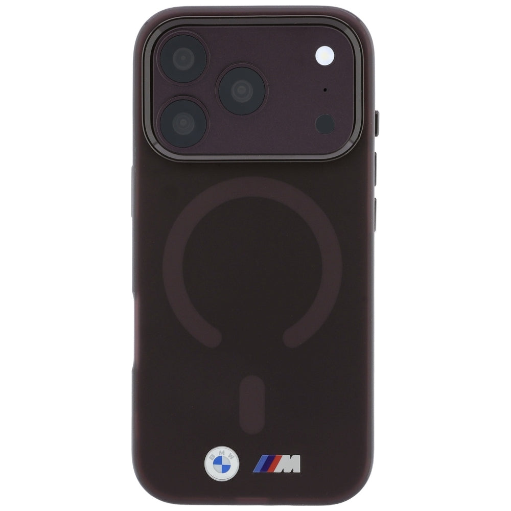 Handyhülle für iPhone 18 Pro Max / 17 Pro Max, BMW M IML Frosted Metal Logo Trims MagSafe, Dunkelrot-Transparent (3/8)