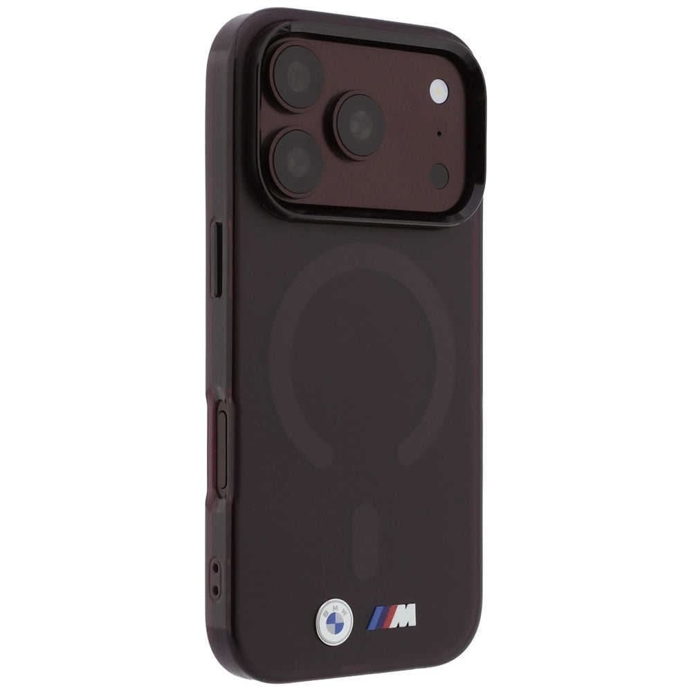 Handyhülle für iPhone 18 Pro Max / 17 Pro Max, BMW M IML Frosted Metal Logo Trims MagSafe, Dunkelrot-Transparent (5/8)