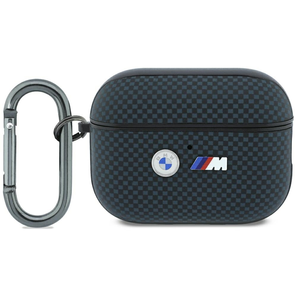 Hülle für Apple AirPods Pro 3, BMW M Quilted Kevlar Metal Logo, Blau Karbon (1/4)