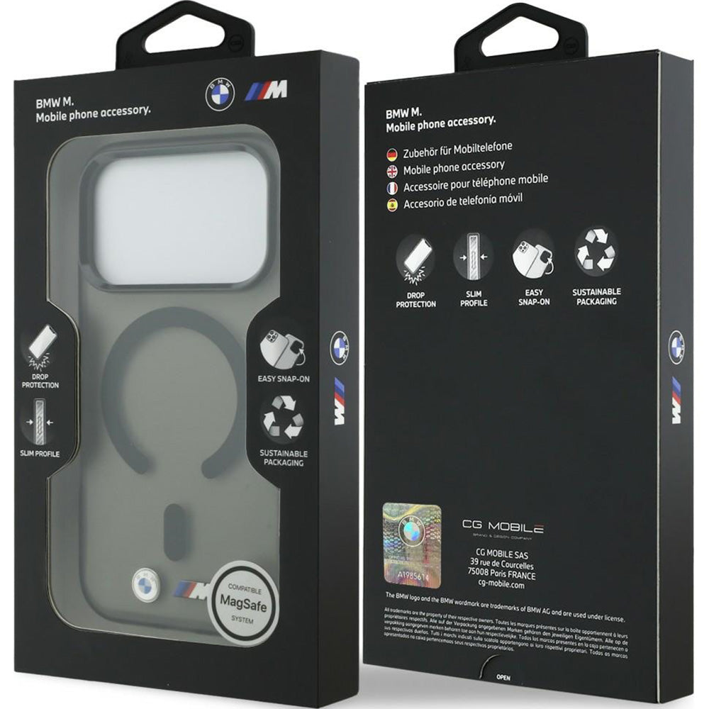 Handyhülle für iPhone 18 Pro Max / 17 Pro Max, BMW M IML Frosted Metal Logo Trims mit MagSafe, Anthrazit-Rauchfarben (8/8)