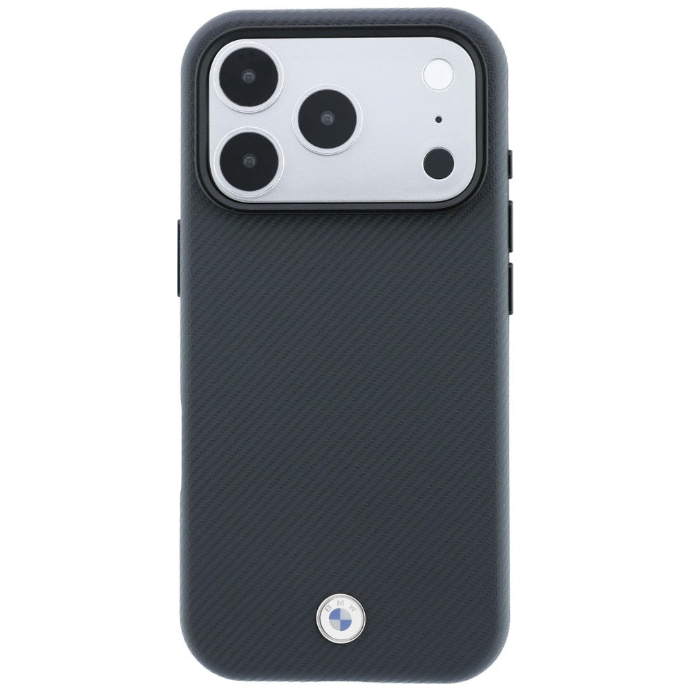 Handyhülle für iPhone 18 Pro / 17 Pro, BMW Kevlar Metal Logo mit MagSafe, Anthrazit (3/8)