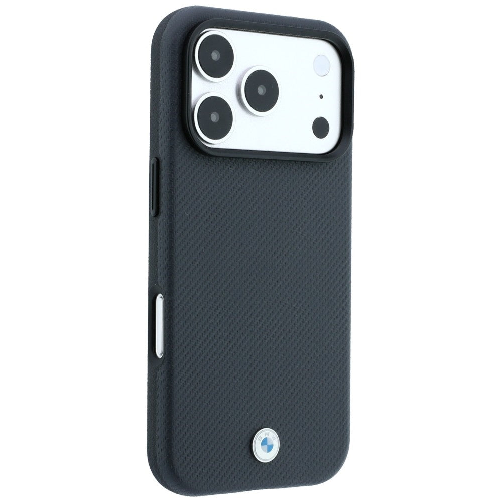 Handyhülle für iPhone 18 Pro / 17 Pro, BMW Kevlar Metal Logo mit MagSafe, Anthrazit (4/8)