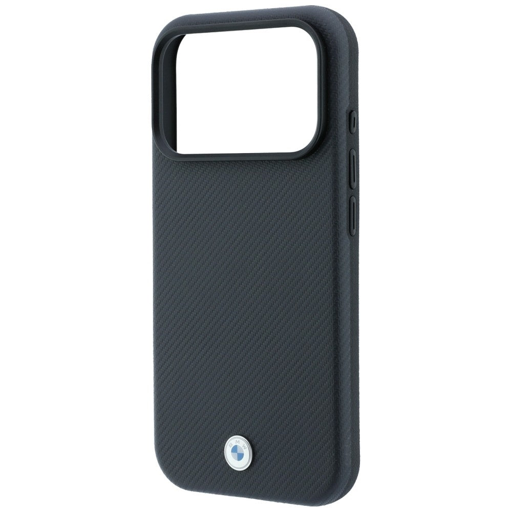 Handyhülle für iPhone 18 Pro / 17 Pro, BMW Kevlar Metal Logo mit MagSafe, Anthrazit (6/8)