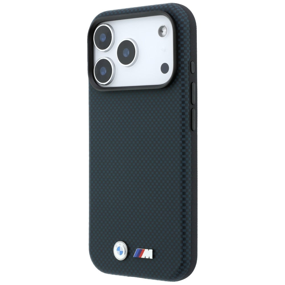 Handyhülle für iPhone 18 Pro Max / 17 Pro Max, BMW Kevlar Metal Logo mit MagSafe, Schwarz (2/8)