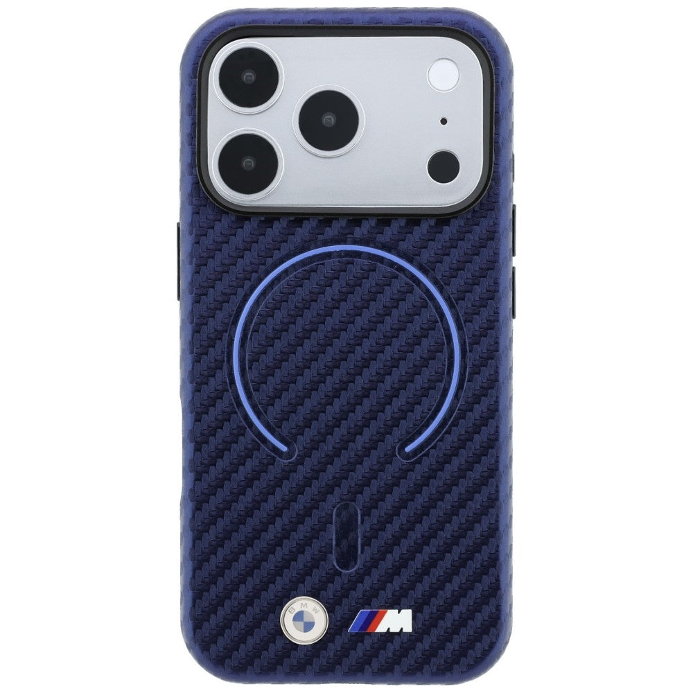 Handyhülle für iPhone 18 Pro Max / 17 Pro Max, BMW M Carbon Printed Ring mit MagSafe, Blau (3/8)