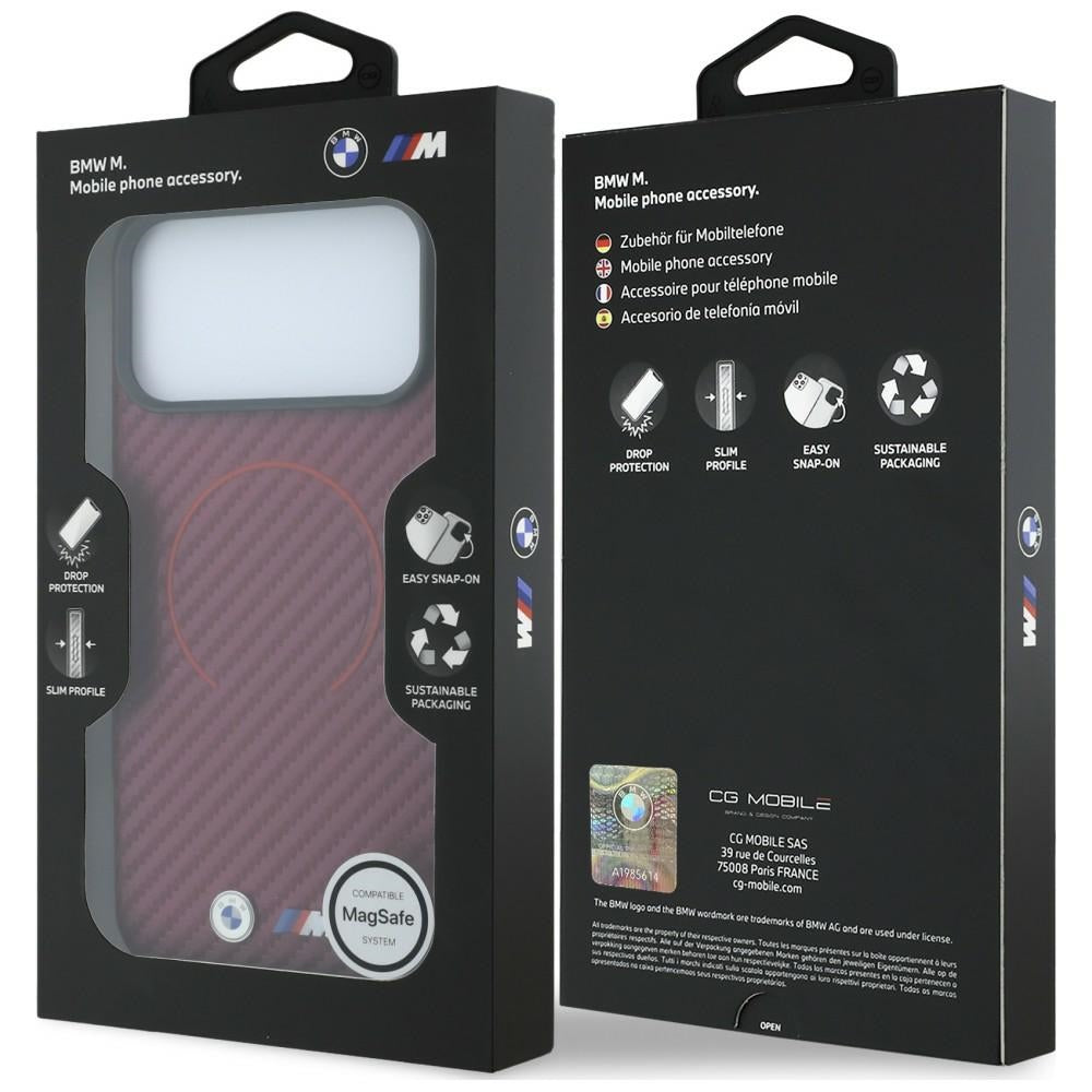 Handyhülle für iPhone 18 Pro Max / 17 Pro Max, BMW M Carbon Printed Ring mit MagSafe, Rot (8/8)