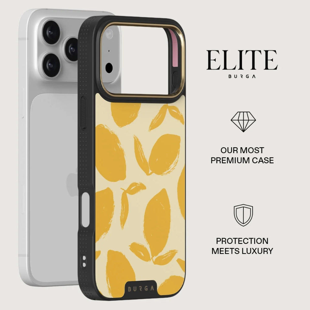 Handyhülle für iPhone 18 Pro, Burga Elite Dark MagSafe, Lemon Tart Gold (3/8)