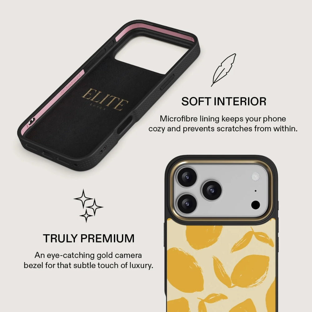 Handyhülle für iPhone 18 Pro, Burga Elite Dark MagSafe, Lemon Tart Gold (7/8)