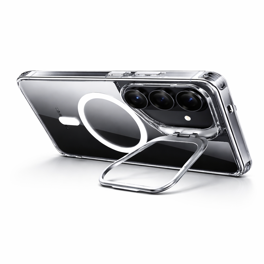 Handyhülle für Galaxy S26, ESR Classic Hybrid Kickstand mit MagSafe, Transparent und Silbern