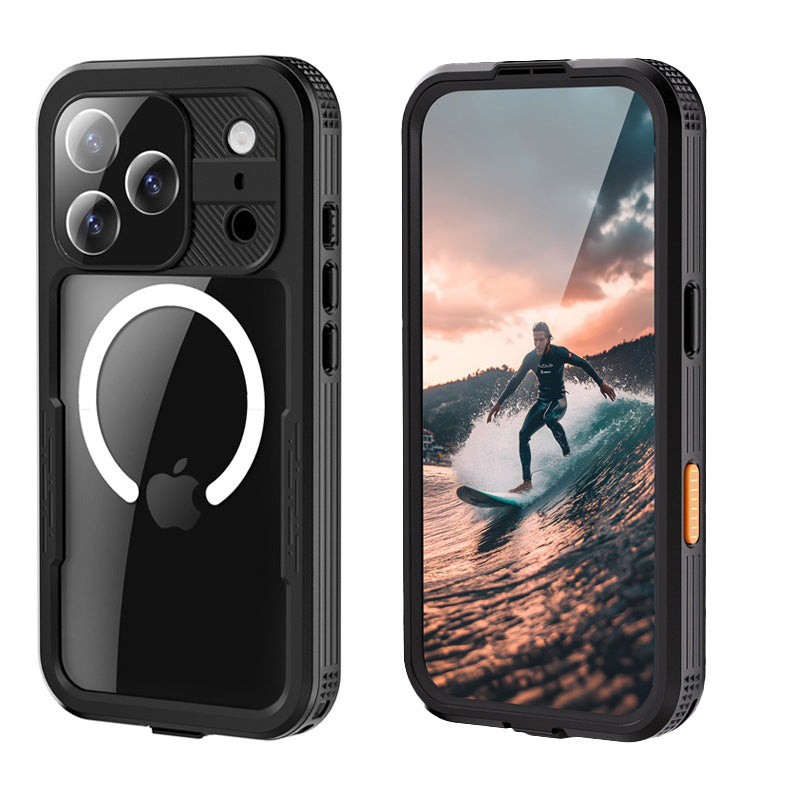 Handyhülle Wasserdicht für iPhone 17 Pro für MagSafe, Crong Seal Cover, Schwarz (10/10)