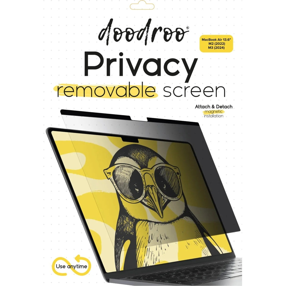 Magnetische Privatsphärenfolie für MacBook Air 13.6" M5 / M4 / M3 / M2, Doodroo Privacy Removable Screen (1/6)